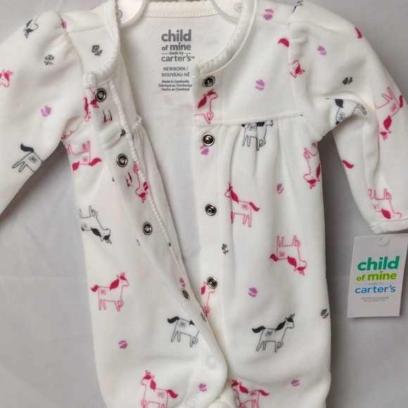 Carter's - Girls - Child of Mine - Newborn One piece sleeper - Pony Design - Picture 5 of 7